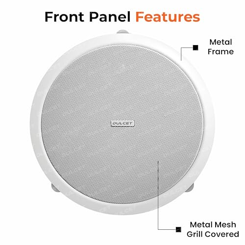 Image of DULCET DC-CS8X-BT White 8 inch 20W Full Range Active Bluetooth Ceiling Speaker with inbuilt Amplifier-Supports Upto 3 Passive Ceiling Speakers (Passive Speakers to be Purchased Separately)
