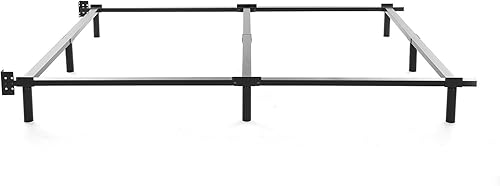 Miniatura 4 de Noah Megatron - Estructura de cama de metal de 9 patas, tamaño Queen, 18 cm, para juego de colchón y tarima, color negro, Metal, Negro