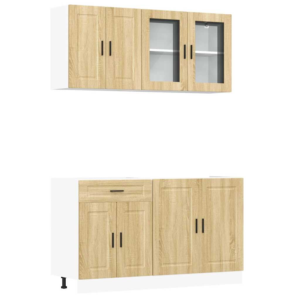 Mueble Cocina Kalmar Roble Sonoma 4 pzas Madera contrachapada