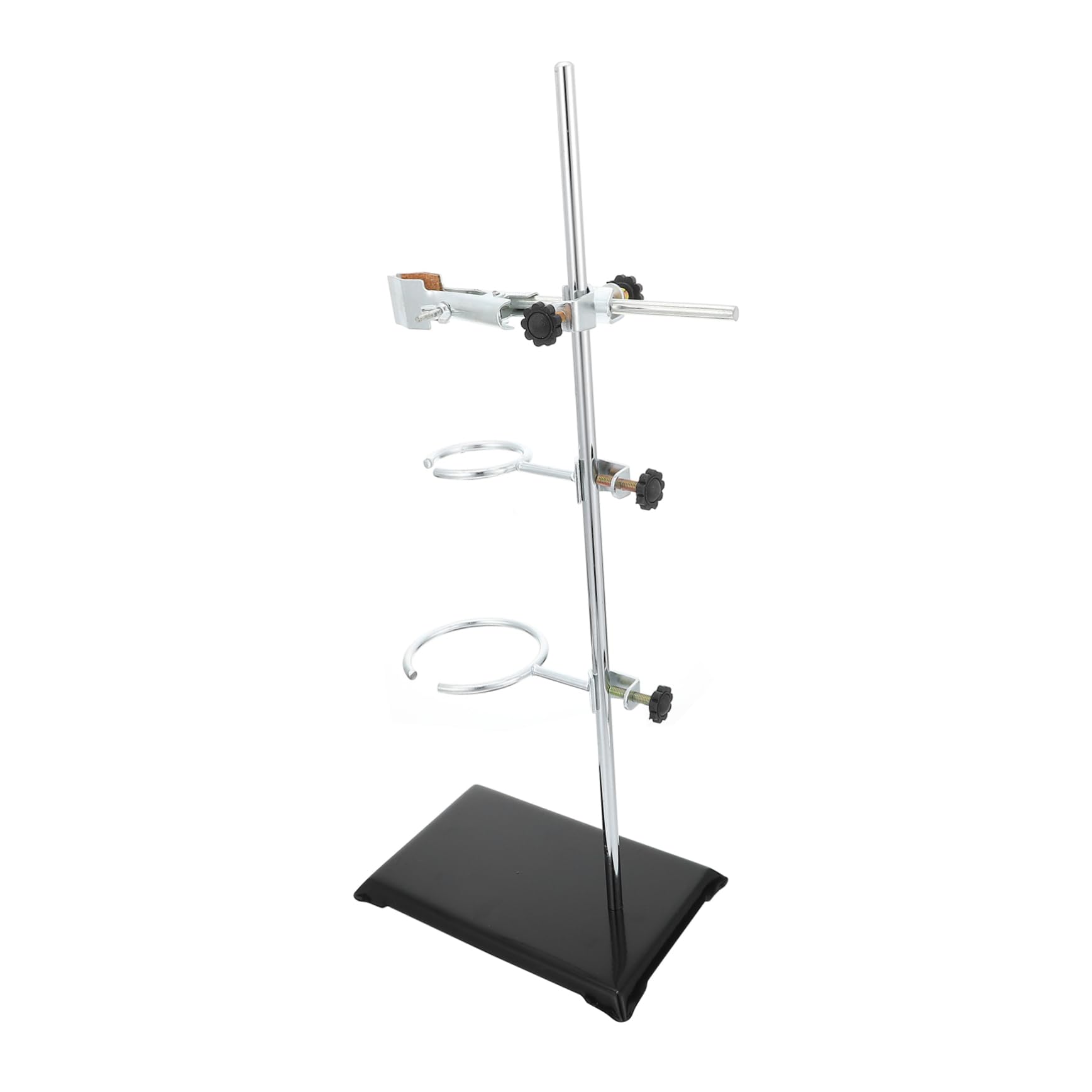 ULTECHNOVO Support de Laboratoire en Fer, Tige de Support Détachable, Base Stable Argentée pour Expériences de Chimie Physique