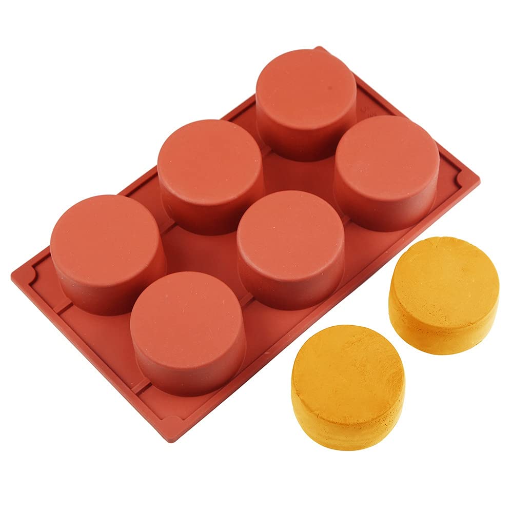 TUKE Silicone 11/8/6 Cavity Cylinder Shape Cake Mold For Baking Dessert Ice-Creams Mousse Mould Fondant Decorating Tools (6 Cavity)