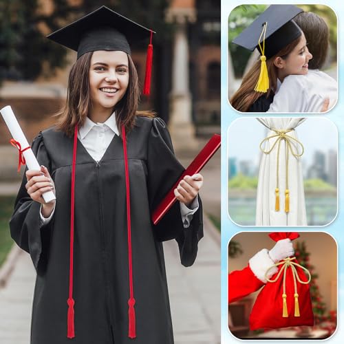 Image of ONUPGO Red Graduation Cord, Graduation Honor Cords Rayon Braided Tassel Cord for 2026, 68 inch Polyester Yarn Long Robe Honor Rope for Graduation Students, Bachelor Gown