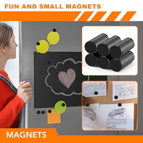 Image of 60PCS Small Magnets, 12x3mm Black Strong Magnets Rare Earth Magnets Tiny Neodymium Disc Magnet Mini Magnet for Crafts, DIY, Kitchen, Whiteboard, Office