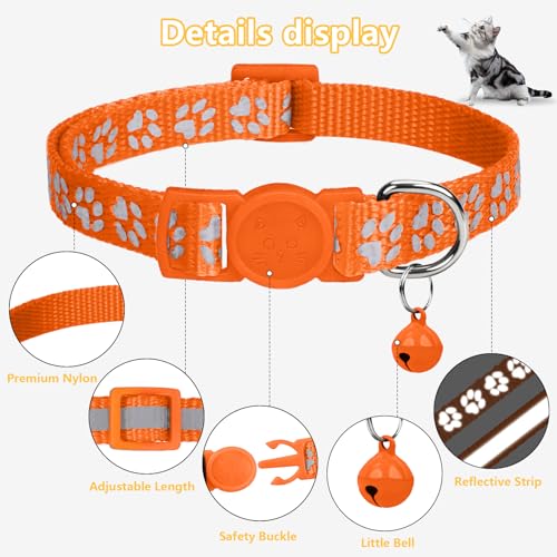 Image of Taglory 2 Pack Cat Collar with Bell, Breakaway Buckle and Reflective Strip | Adjustable 15-20 cm for 2-6 Months Cat, Quick Release Clip, Kitten and Adult Cats, Spare Collar Included, Indoor Outdoor Use