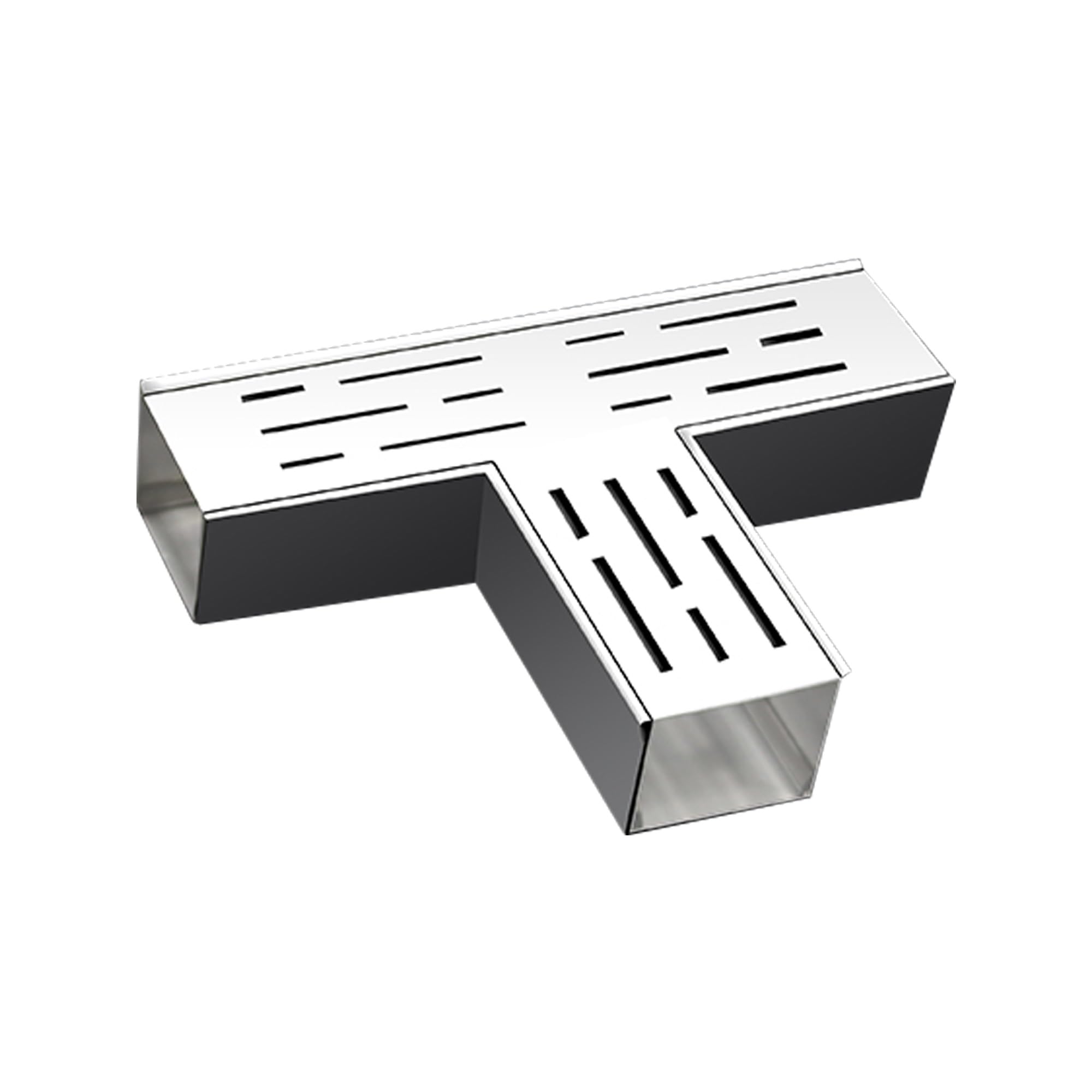 Schwerlast-T-Steckverbinder, Kanalablauf-Set, starke Tragfähigkeit, Garagen-, Boden- und Duschablaufsystem mit Rosten (5 x 3 x 25 cm)