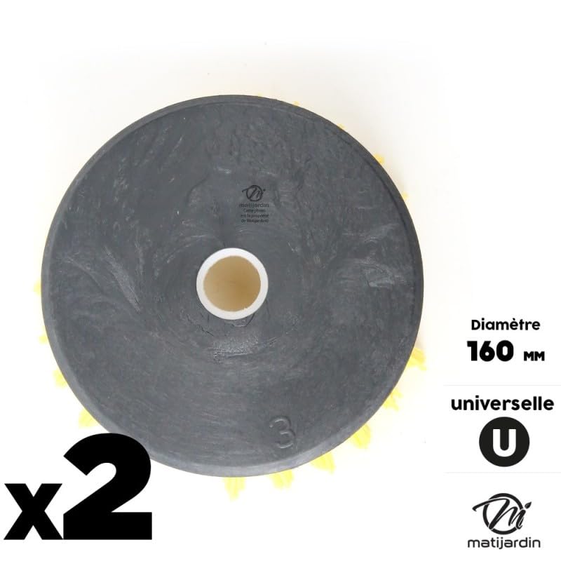 Matijardin - 2 Têtes brosse désherbage débroussailleuse Universelle nylon Rilsan jaune
