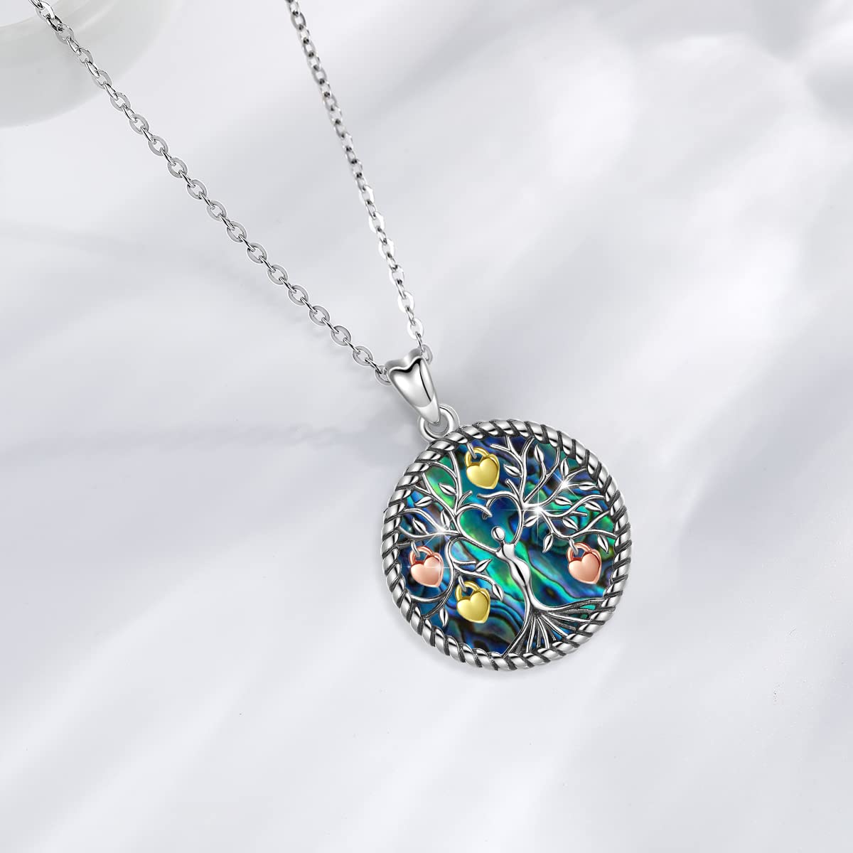 Eusense Colgante Árbol de la Vida, Collar Familia Plata 925, Regalo Joyería para Mujer Niñas