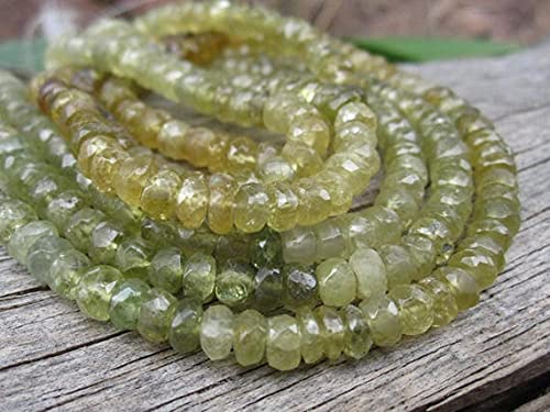 Perles grenat grossulaire vert LKBEADS rondelles facettées dégradé 4,5mm