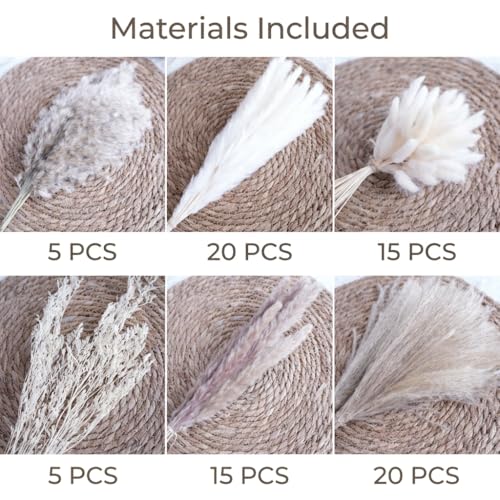 Bouquet de flores secas pampas grass decor 80 piezas miniatura 4