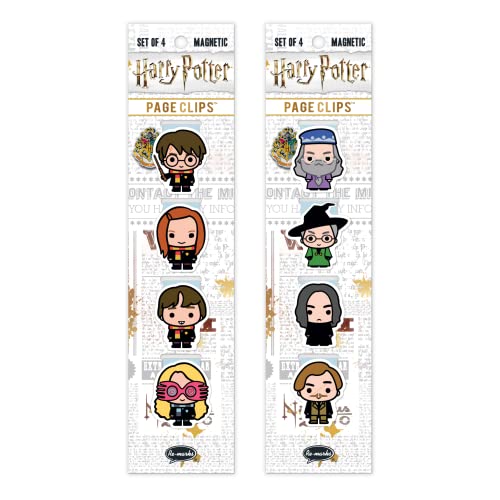 Re-marks Harry Potter Students and Professors Magnetic Page Clips, 2 Sets of 4 Page Clips, 8 Clips Total