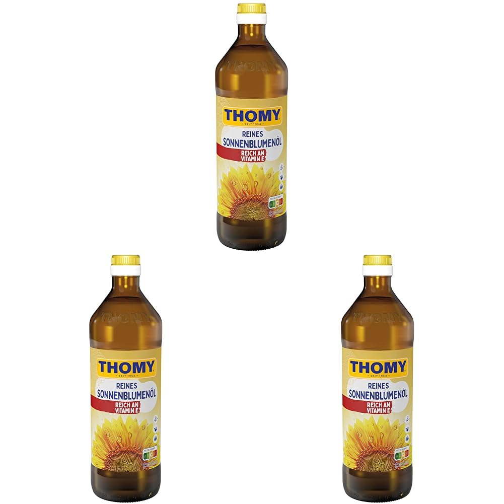 THOMY Reines Sonnenblumenöl, 750ml Flasche, 3er Pack (1 x 750ml)