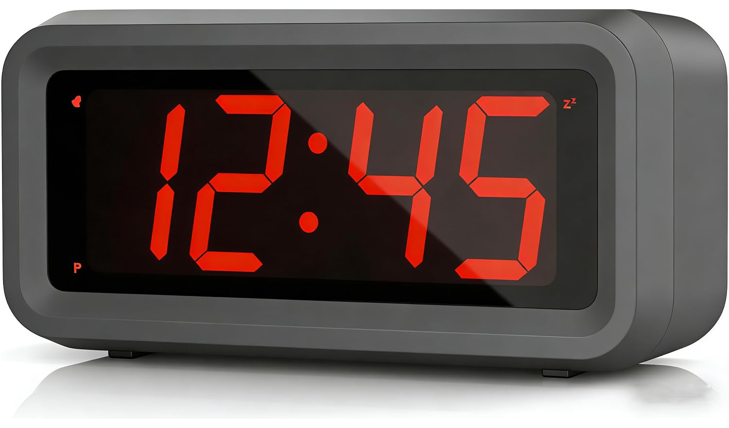 KWANWA Digitaler Wecker, LED Uhr Batteriebetrieben Tischuhr mit 3 Einstellbarer Helligkeit/Snooze/Ohne Ticken/12/24Hr 1,2'' Rote Digital Display Gut Lesbares Tragbarer Reisewecker Wanduhr