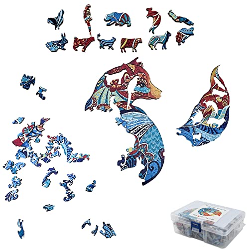 Tizund Rompecabezas de Madera, Rompecabezas Originales de Madera,1set de Rompecabezas con Forma de Animal de Forma única,Bonito Paquete de Regalo, Forma Única, Mejor Regalo para Adultos y Niños