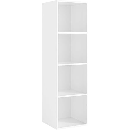 Étagères Bibliothèque Vela Blanc - 2 + 3 Niveaux Modulables | Meuble De Rangement Salon Bureau Chambre | Charge 15 Kg Par Tablette