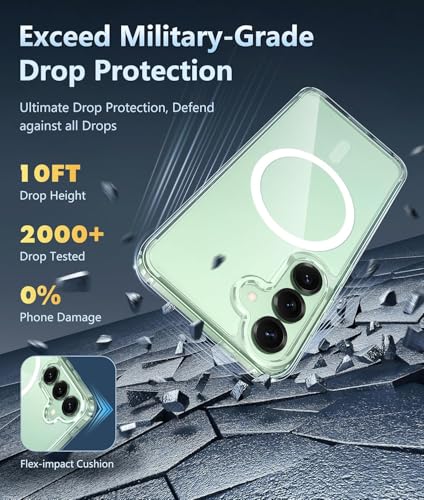 Image of DIZORO Crystal Clear Magnetic Compatible with Samsung S24 fe Back Cover case with Anti-Yellow (Compatible with Magsafe) Anti-Scratch | Shockproof Transparent Cover