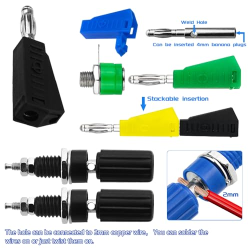 Jack socket set de 4 mm para organizar el cableado de amplificadores en el estudio 4