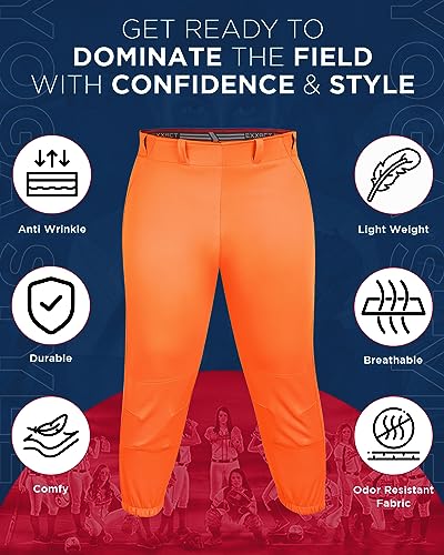Exxact Sports Calças de softbol femininas – Calças de softbol estilo ioga para mulheres, calças de s