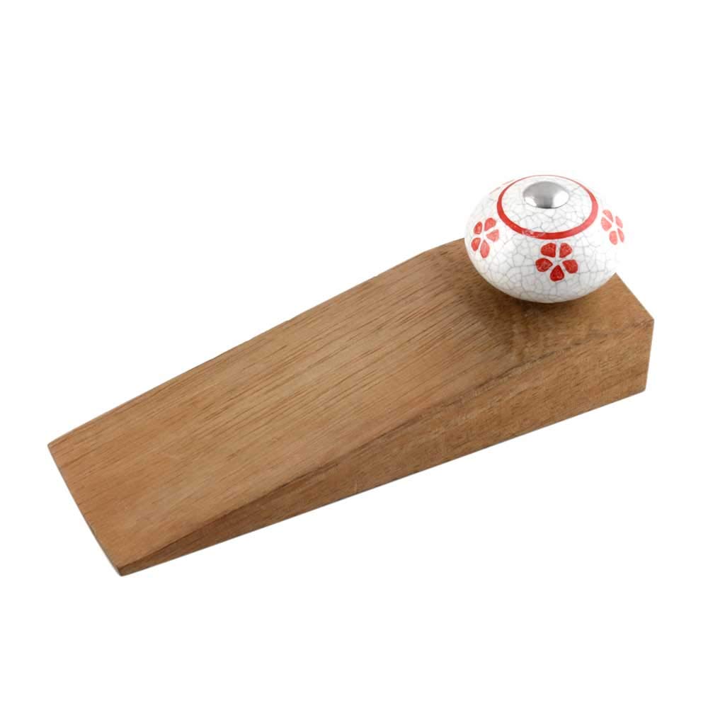 IndianShelf 1 Pack Wooden Door Stopper for Home Rubber Floral Floor Gate Stopper Red Door Wedge Slip Resistant (B08HX2JVWY) Amazon Price History, Amazon Price Tracker