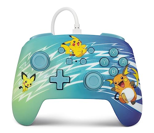 Mando con cable mejorado PowerA para Nintendo Switch - Evolución de Pikachu