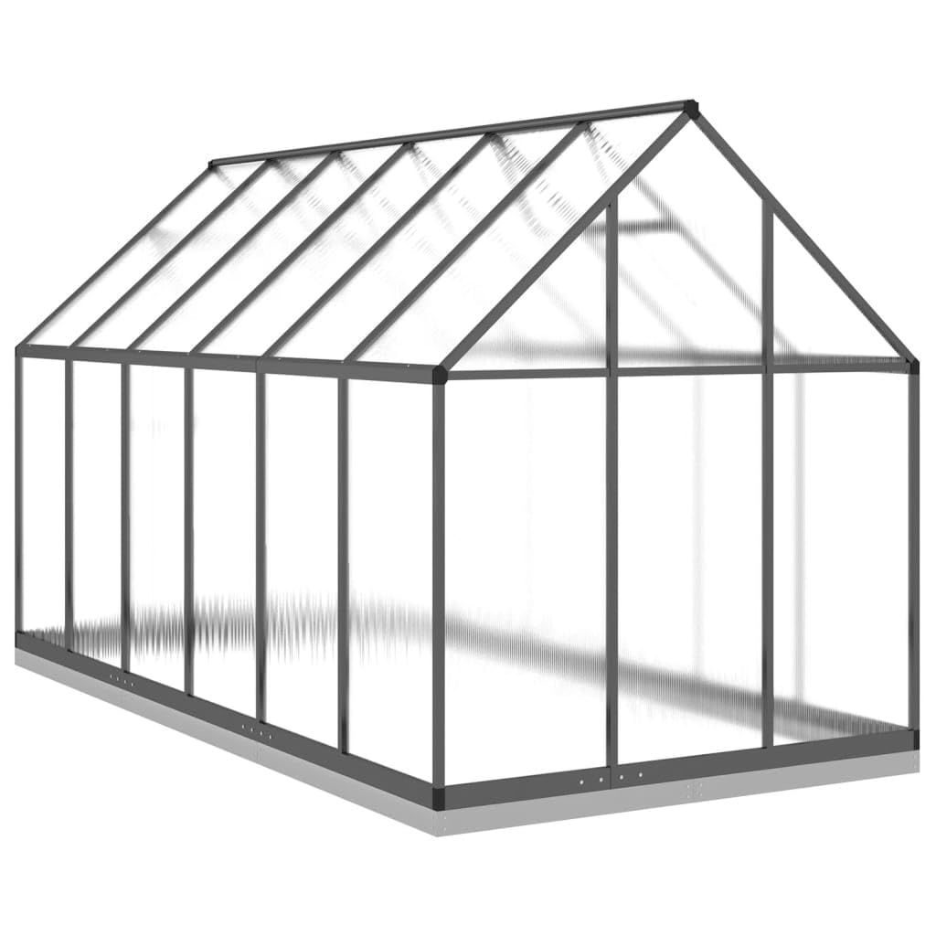 Homgoday Serra da Giardino, Telaio Serra con Base Antracite 334x169x202 cm in Alluminio, Arredo Serra Orto Serra da Balcone Serra per Orto Serra per Piante