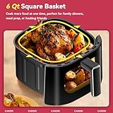 Air Fryer 14-in-1 with Viewing Window, 6Qt Large Capacity, 392℉ Max Crisp, Airfryer No Filping Dual Heating, Bake, Roast, Dehydrate, Reheat, 1700W Fast Even Easy Meals, Nonstick Dishwasher Safe Basket