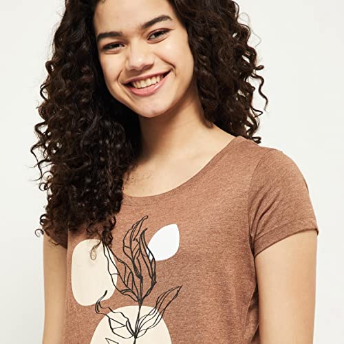 Image of Max Women's Printed Round Neck Regular Fit T-Shirt