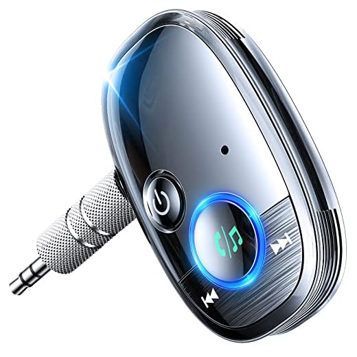 2022 Lastest Version Aux Bluetooth Adapter for Car, AINOPE Bluetooth 5.3 Bluetooth Car Adapter Aux Input/Home Stereo/Wired Headphones/Hands-Free Calls Bluetooth Transmitter Noise Canceling