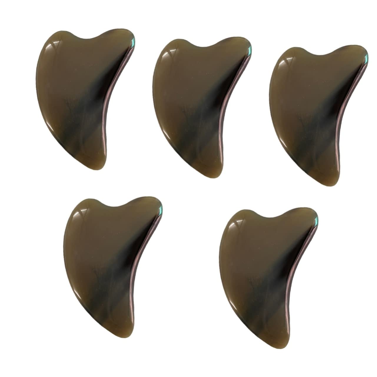 minkissy 5piezas Guasha De Cuerno De Buey Para Masaje Facial y Corporal Herramienta De Relajación y Circulación Para Viajes y Bienestar Personal