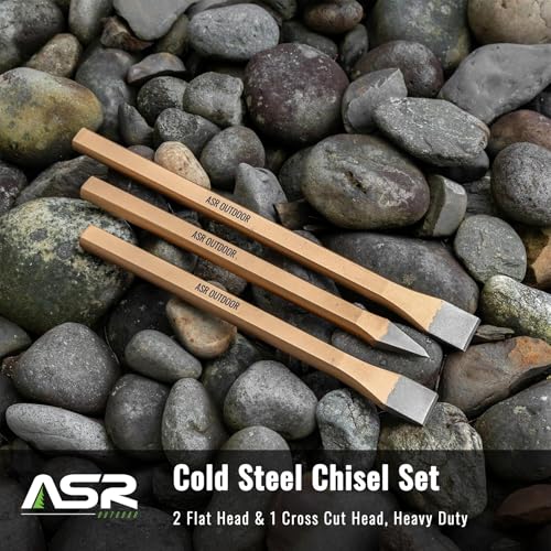 ASR Outdoor Full-Size 3pc Heavy Duty Cold Steel 12-inch Chisel Set Rock Hounding Equipment Geology Tools by ASR Outdoor - Used condition - Image 2
