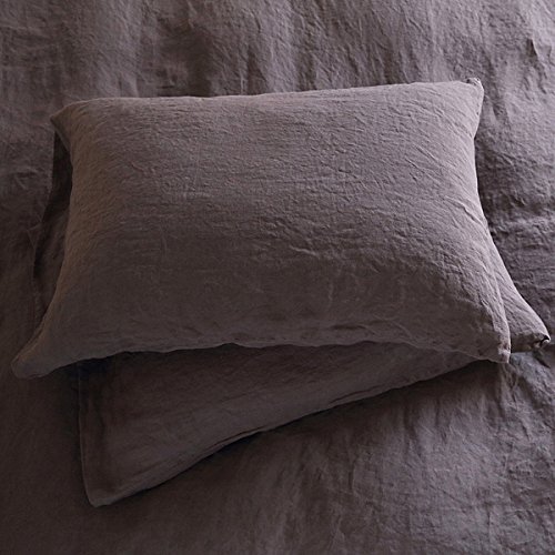 Lin lavé Gris Anthracite : taie d'oreiller Linenme 50 x 90 cm pour lit chic