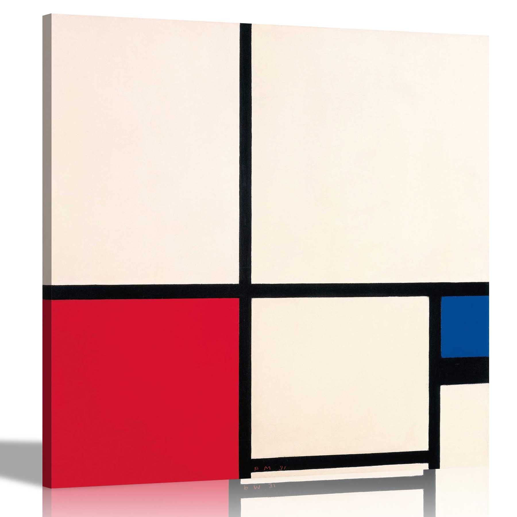 Artley Prints Composition Red And Blue Composition With Red And Blue By Piet Mondrian Canvas Prints Wall Decor Oil Painting Reproduction Home Office Wallart Pictures 60 X 60Cm (24 X 24 Inches)