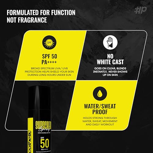 Image of Pathetic Sunscreen Spray SPF 50 PA++++ 100ml | Broad Spectrum UVA UVB Protection | Water & Sweat Resistant | Lightweight No White Cast Sunscreen for Outdoor Use