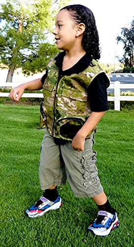 Combination Set Safe for Boys and Girls: Cargo Vest for Kids with Reflective Safety Straps4
