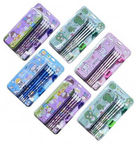 Image of Pack of 6 Stationery sets for birthday return gifts for boys and girls. Best Return gifts for kids party in bulk (Design 4)