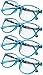 Gr8Sight Ladies Reading Glasses - 4 Pack Large Square Readers for Women Blue +1.00