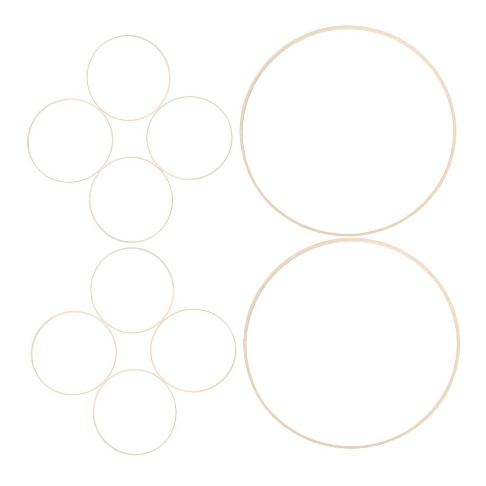 Anillos de Bambú para Decoración Rústica y Guirnaldas, Diseño Ligero y Resistente a Deformaciones, 40cm para Manualidades y Estilo Hogareño