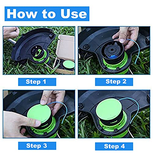 Weed Eater String Replacement Spool Compatible With Greenworks 21332 21342 24V 40V 80V Cordless String Trimmer, 0.065 Inch Single Line Auto-Feed Spool, Model 29252 (6 Spool, 1 Cap) #TOP5