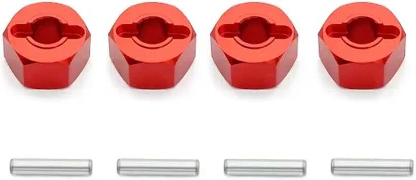 for MJX for Hyper Go H16 16207 16208 16209 16210 14301 14302 4Pcs Metal 12mm Wheel Hex Hub Adapter RC Car Upgrade Parts Accessories RC Car PartsRed