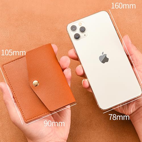 Custom Envelope Credit Card Holder for Women Girl,Personalized Leather Small Wallet with Snap, Change Pouch Slim Mini Purse, Customized Name Initials2