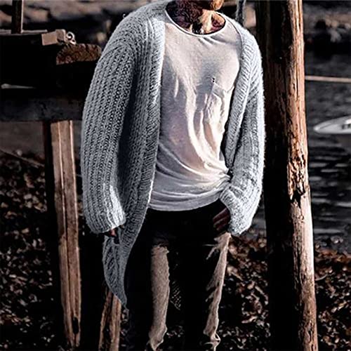 Long Cardigan Sweaters for Men Plus Size Cable Knit Sweater Casual Knit Cardigan Fall Winter Sweaters with Pockets3