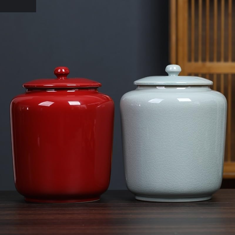 Caja de té Sellada Lata de té Grande, Tanque de Almacenamiento de cerámica, Caja de té Caddy, Tarro Sellado, contenedor de té, Organizador, Caja de Almacenamiento, Lata de té Tarro de té con Tapa (Co