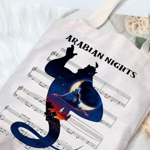 Bolso tote lámpara mágica G2TUP, regalo para fans de princesas, bolso de hombro con temática de películas animadas y noches mágicas miniatura 3