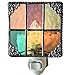 J Devlin Glass Art Stained Glass Night Light, Multicolor, Purple, Green, Burgandy, Peach, Plug in nightlight for Bedroom/Bathroom/Stairway/Hallway Home Decor NTL 165