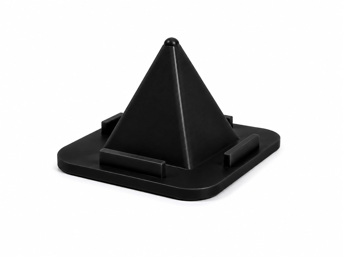 Multipurpose Mobile Phone Stand Holder for Desk | Pyramid Shape Anti-Slip Smartphone Stand for Table, Office & Home Use (Black)-image-37
