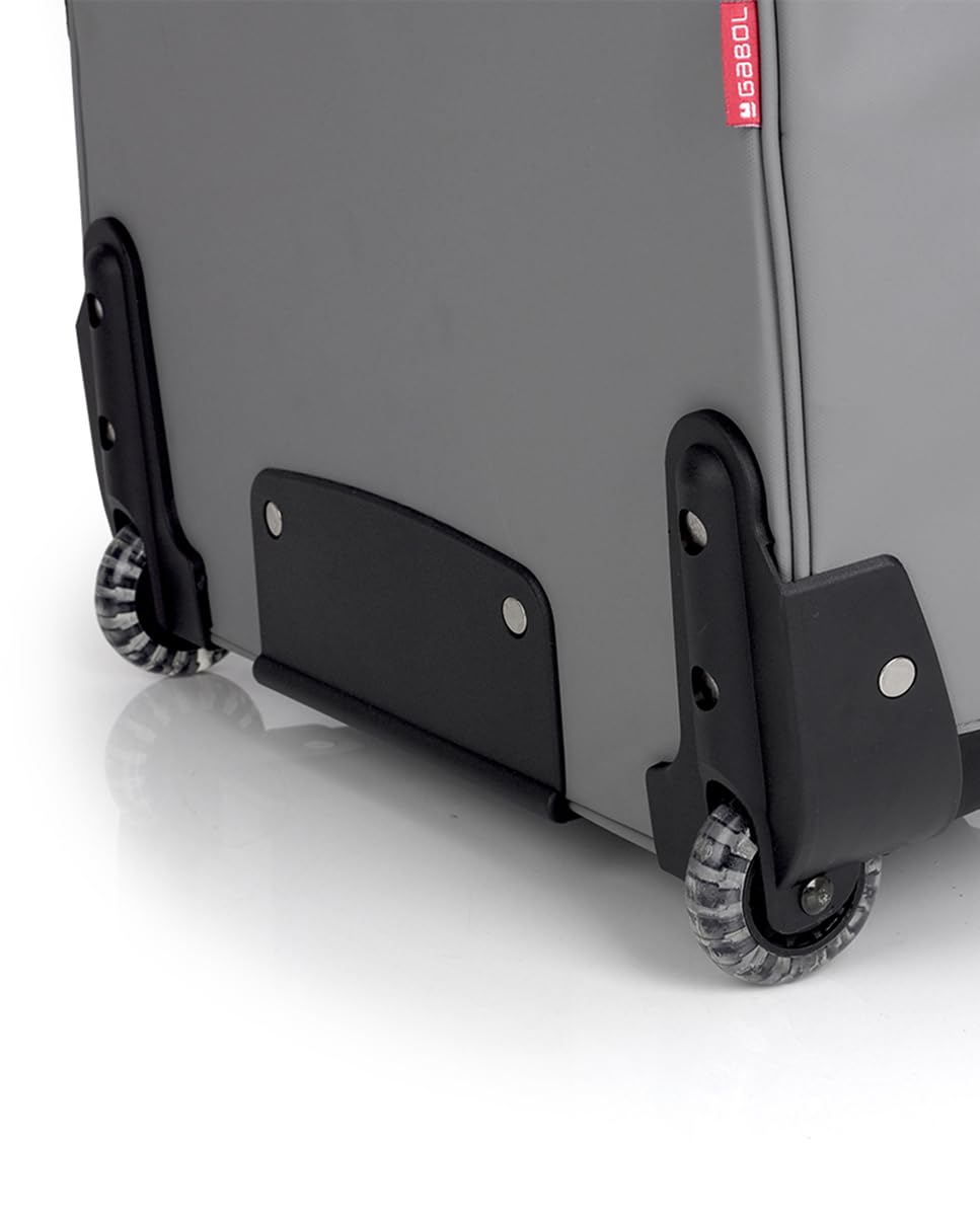 Gabol - Maletín con Ruedas y Funda para Portátil 15,6” Canada 40x36x19 cm - Equipaje de Cabina Ligero 1,85 kg con Capacidad 22L - Diseño Español en Poliéster Resinado - Gris