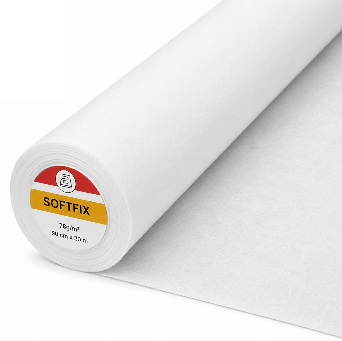 Nähmit SOFTFIX Włóknina do prasowania, szerokość 90 cm – wkładka z włókniny do naprasowywania, nadaje się do prania w temperaturze 40°, typ 250 (10 m x 90 cm)