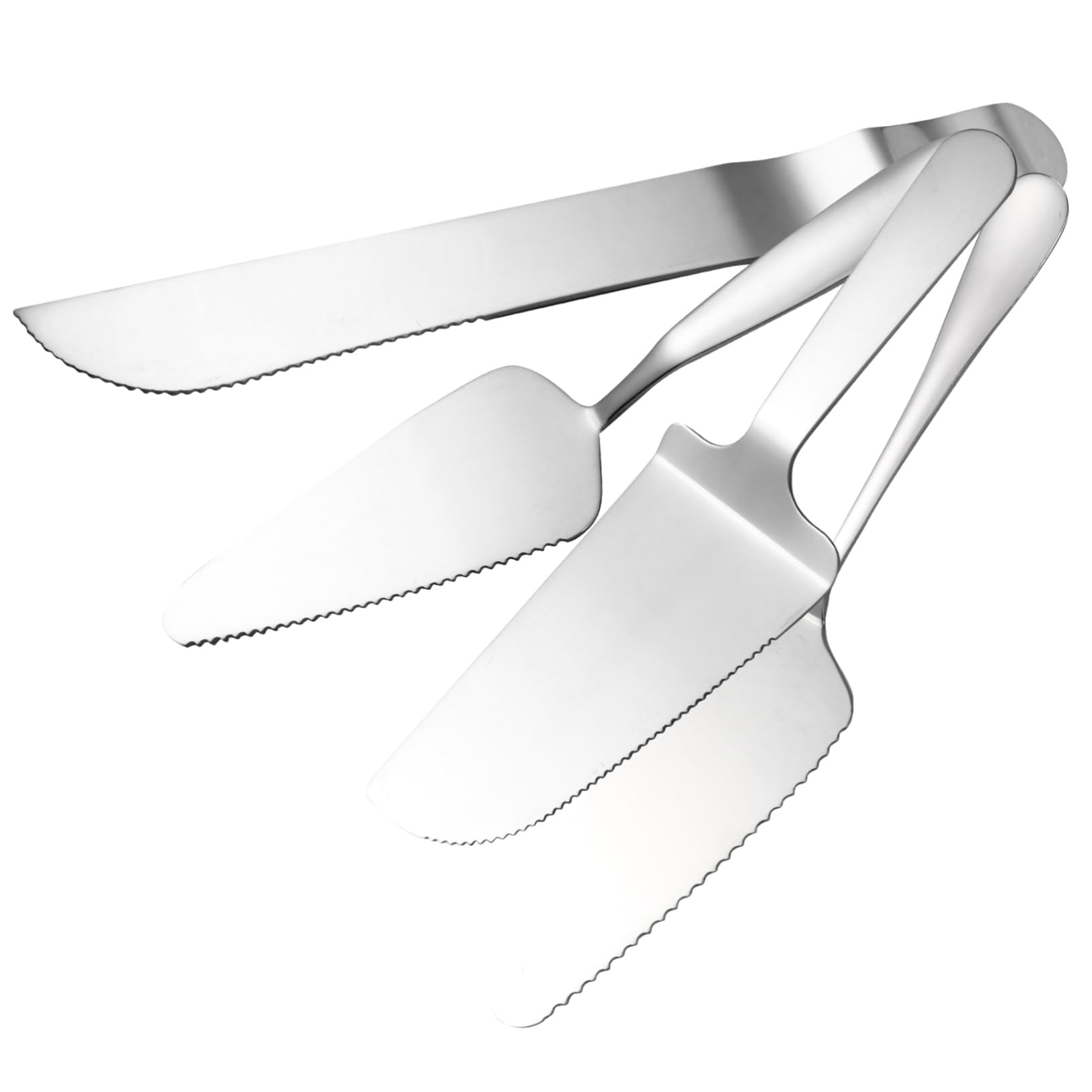 AUTSUPPL 4pcs Cake Spatula Pizza Fondant Cutters Bread Scraper Bbq Spatula Cake Pan Steel Dessert Cutter Grill Scraper for Griddle Cake Scraper Smoother Triangular Cake Stainless Steel