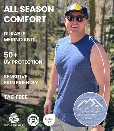 Merino Wool Tank Top Men - Active Merino Wool Undershirt Moisture Wicking Breathable Anti-Odor Lightweight Base Layer4