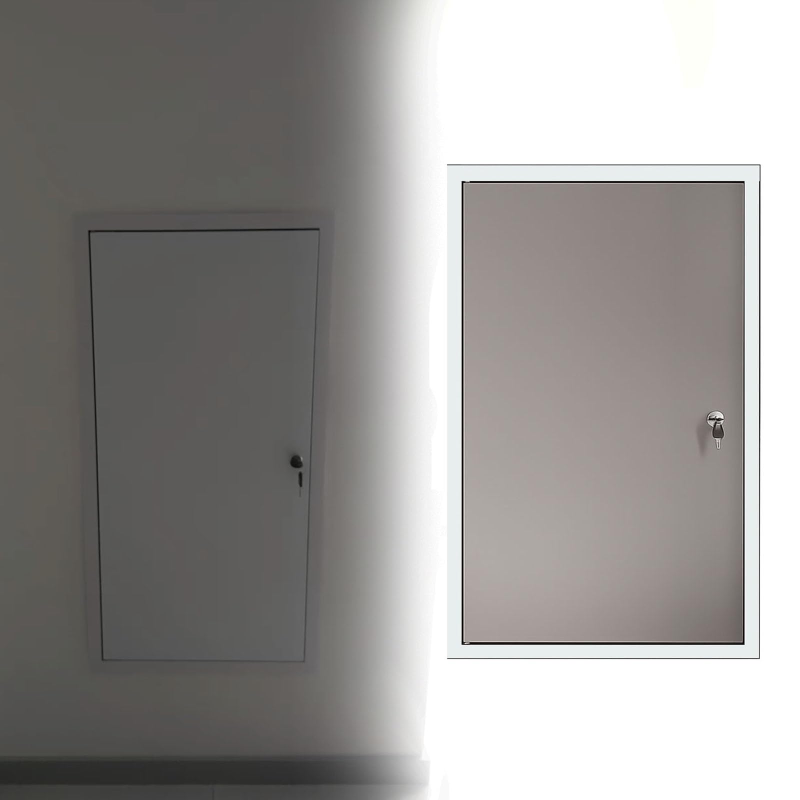 Puerta de acceso con panel pintable y marco oculto, panel personalizable para puerto de hidrante de incendios
