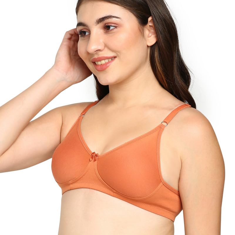Image of BLOSSOM Women's Everyday T-Shirt Bra with Molded Cups,Non Padded and Non Wired,Cotton-Polyester Fabric -Perfect for Uniforms and Casual Wears Lara